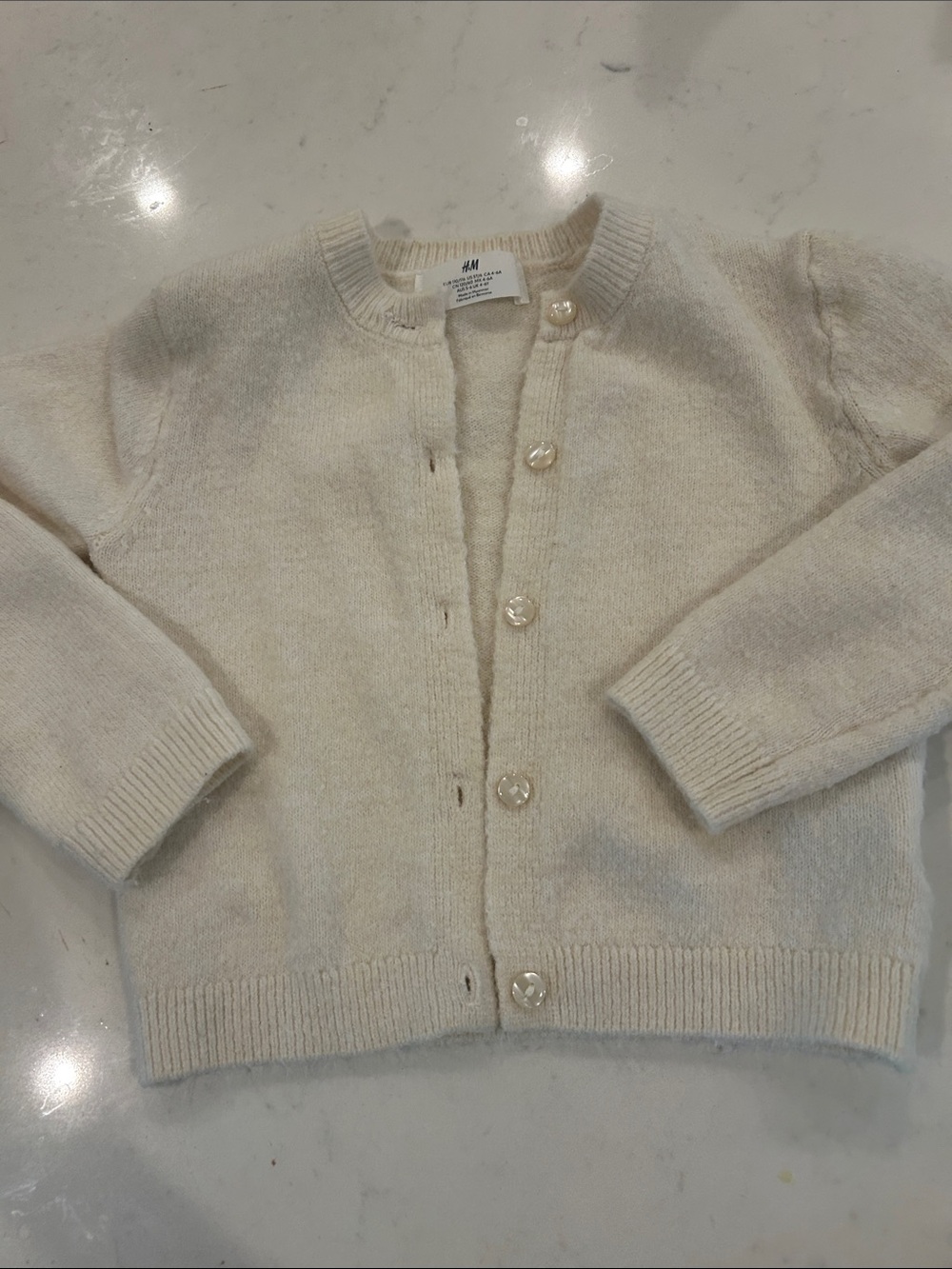 H&M Kids Cream Button-Front Knit Cardigan